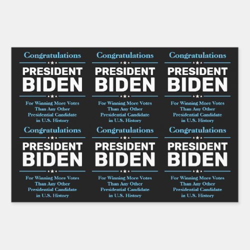 Congrats President Biden Most Voted Candidate Wrapping Paper Sheets