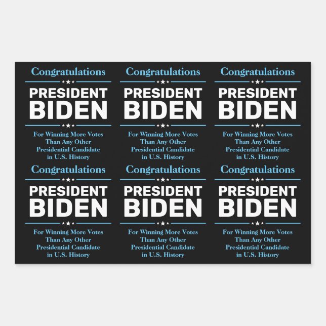 Congrats President Biden Most Voted Candidate Wrapping Paper Sheets (Front)