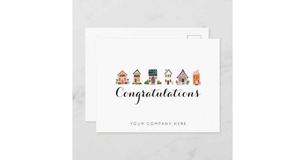 Congrats Real Estate New Homeowner Postcard | Zazzle