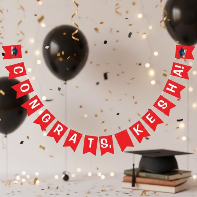 Congrats  Red Graduation Bunting Bann Flags (Creator Uploaded)