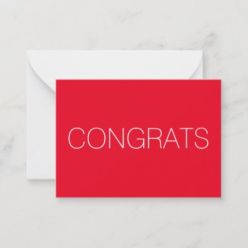 Congrats red white minimalist typography modern advice card