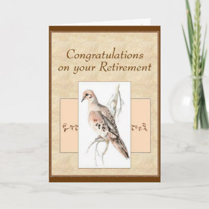 Congrats Retirement Mourning Dove Turtle Dove Card