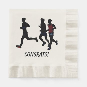 Congrats Runners Celebrate Custom Race Napkins by Cherylsart at Zazzle