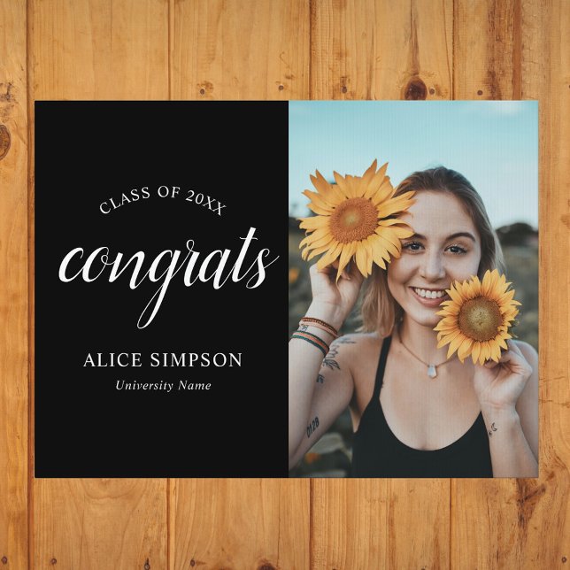 Congrats Script Calligraphy Photo Graduation Sign (Creator Uploaded)