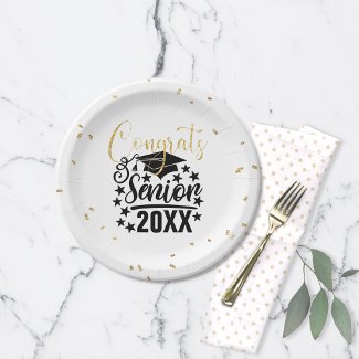 Congrats Senior 20XX Faux Glitter Confetti