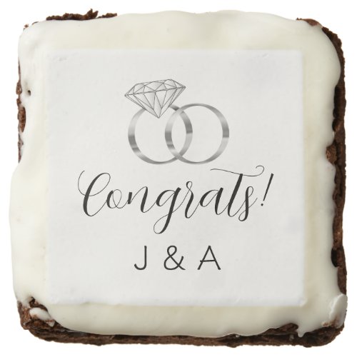 Congrats Silver Wedding Rings Engagment Brownie