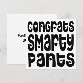 Congrats Smarty Pants Text Hearts Grad Exam | Zazzle