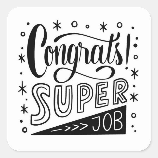 Congrats Super Job Classic Round Sticker (Front)