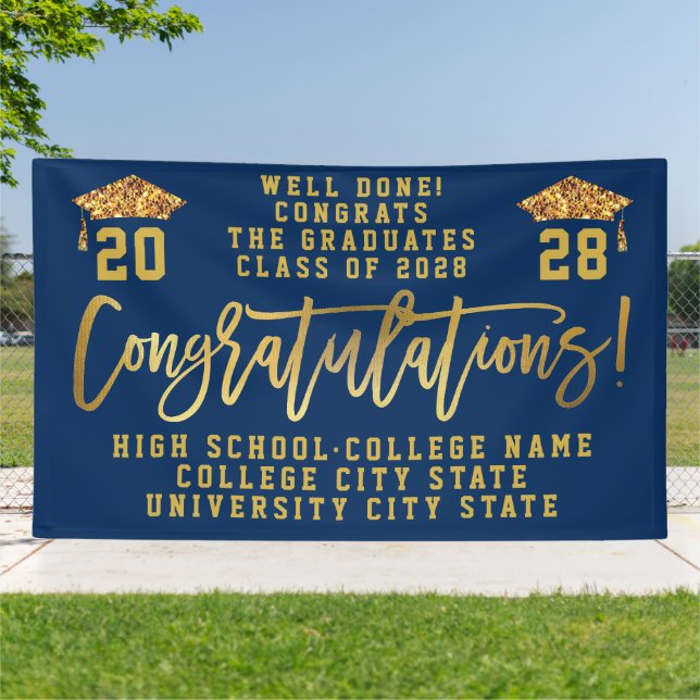 Congrats the Graduates Custom School Graduation Banner (Outside)