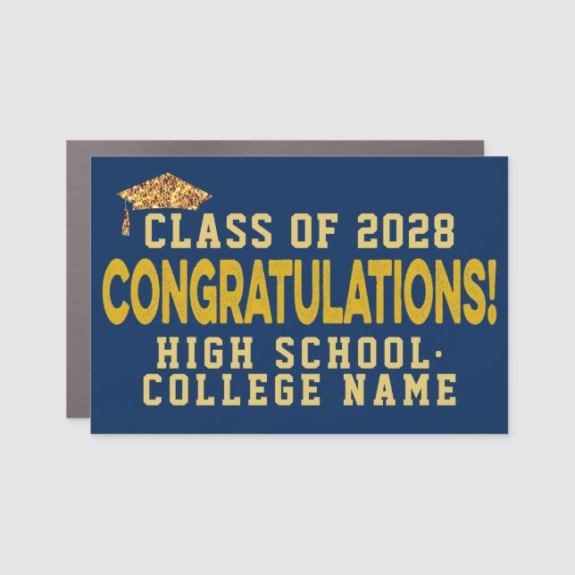 Congrats the Graduates Custom School Graduation Car Magnet (Front)
