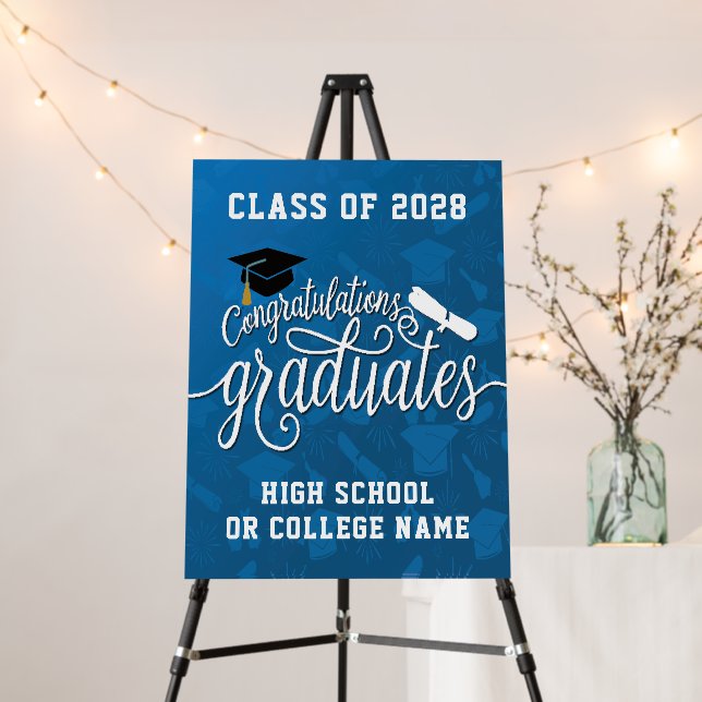 Congrats the Graduates Custom School Graduation  Foam Board (In Situ (Stand))