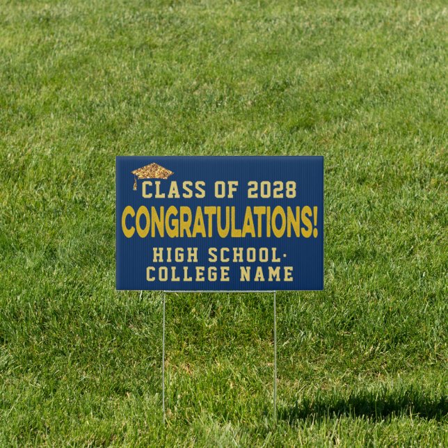 Congrats the Graduates Custom School Graduation Sign (Insitu)