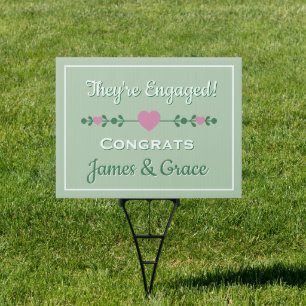 Congrats! They're Engaged Personalized yard sign
