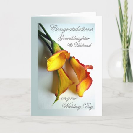 Congrats To Granddaughter & Husband On Wedding Card