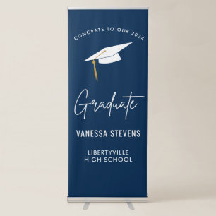 Congrats to Our 2024 Graduate Navy Modern Retractable Banner