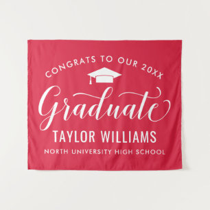 Congrats to Our 2024 Graduate Red Graduation Tapestry