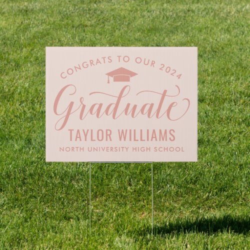 Congrats to Our 2024 Graduate Rose Gold Sign