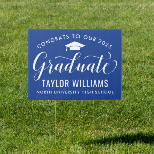 Congrats to Our 2025 Graduate Royal Blue Elegant Sign