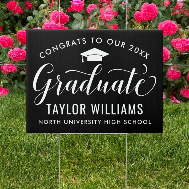 Congrats to Our 2026 Graduate Black Elegant Script Sign (Creator Uploaded)
