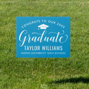 Congrats to Our 2026 Graduate Blue Elegant Script Sign
