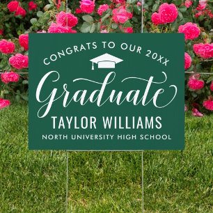 Congrats to Our 2026 Graduate Green Elegant Script Sign