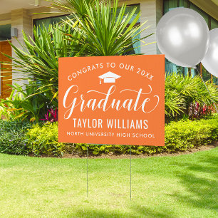 Congrats to Our 2026 Graduate Orange Elegant Sign