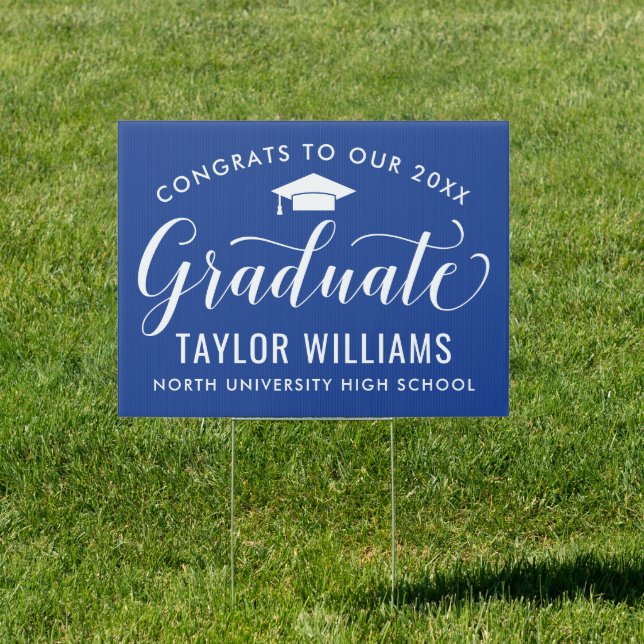 Congrats to Our 2026 Graduate Royal Blue Elegant Sign (Insitu)