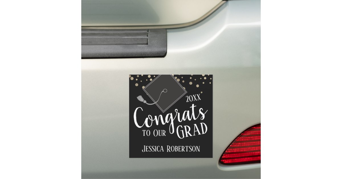 Congrats to Our Grad Class of 2021 Black Car Magnet | Zazzle
