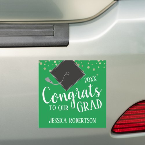 Congrats to Our Grad Class of 2021 green Car Magnet