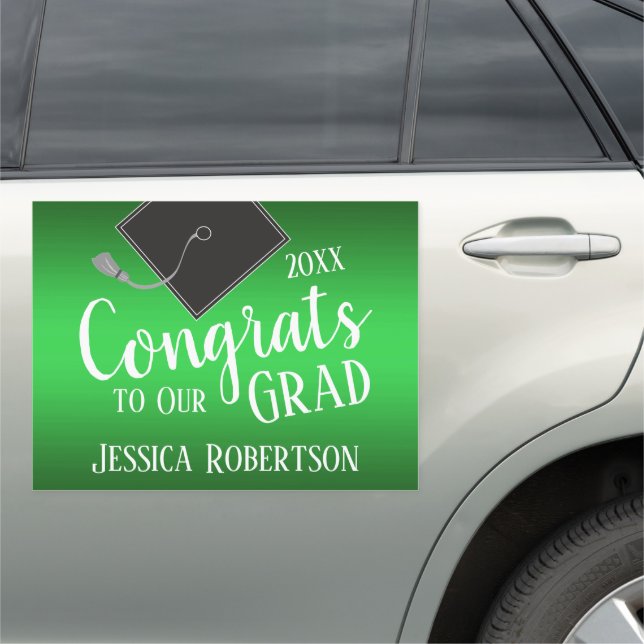Congrats to Our Grad Class of 2021 Green Car Magnet (In Situ)