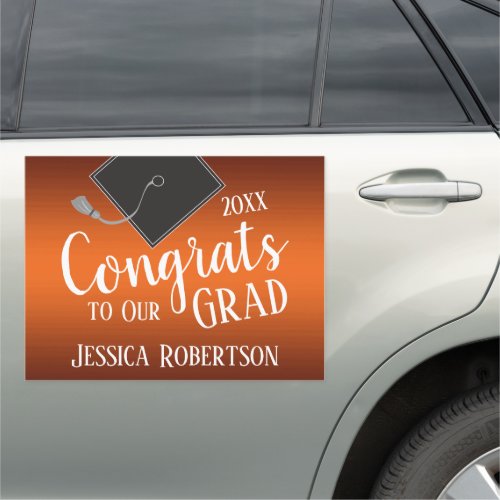 Congrats to Our Grad Class of 2021 Orange Car Magnet