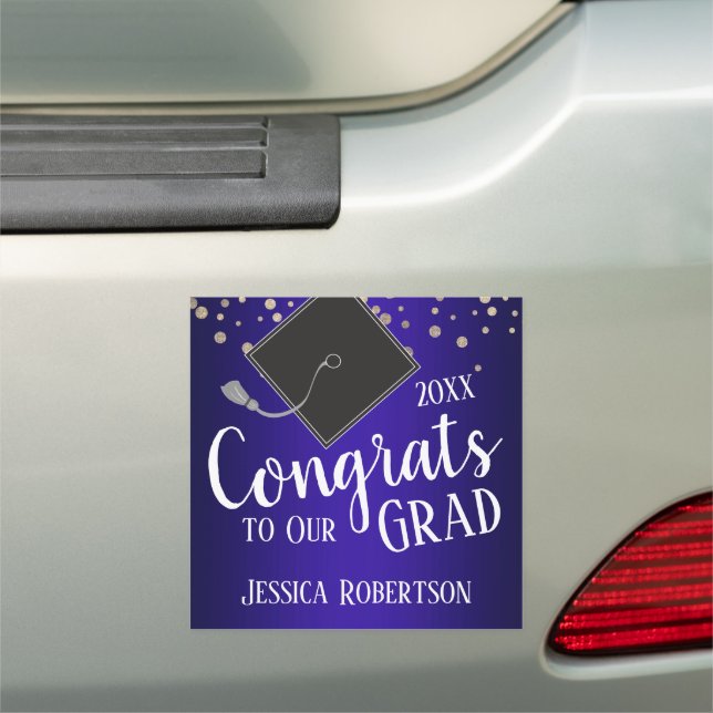 Congrats to Our Grad Class of 2021 Purple Car Magnet (In Situ)