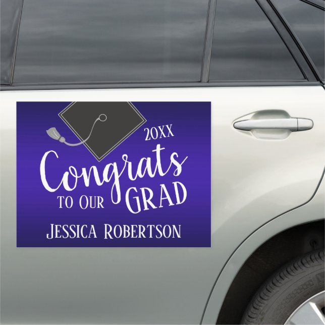 Congrats to Our Grad Class of 2021 purple Car Magnet (In Situ)