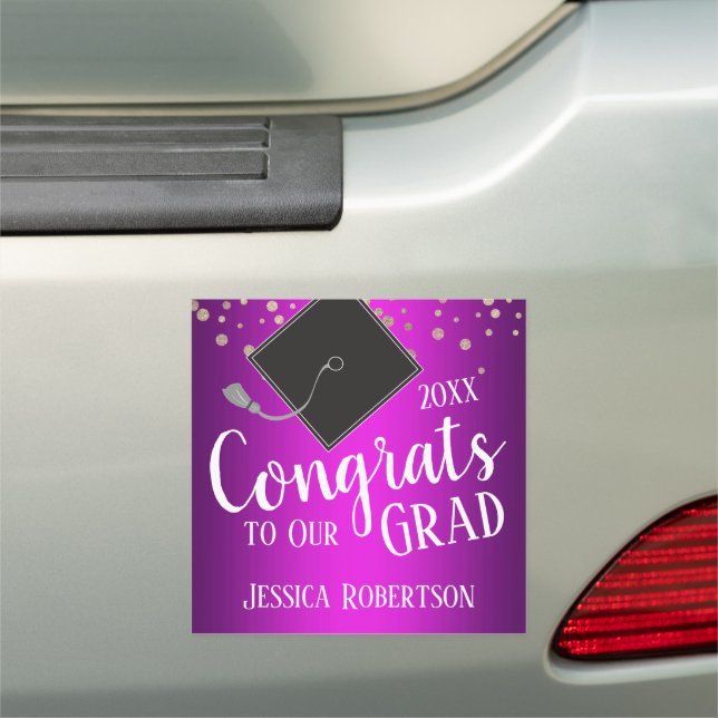 Congrats to Our Grad Class of 2021 Purple Car Magnet (In Situ)