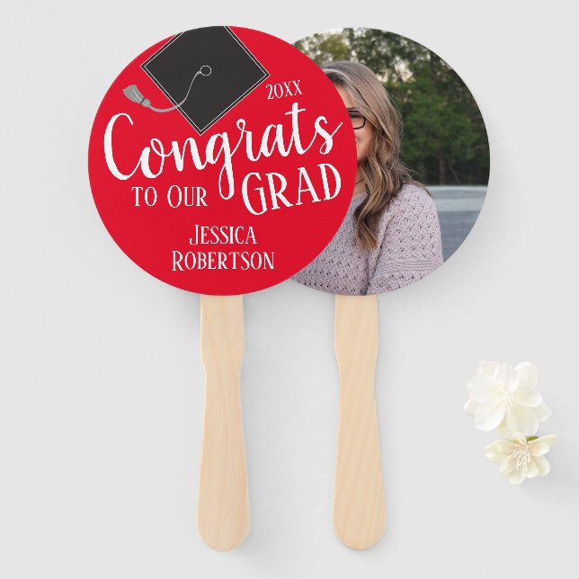Congrats to Our Grad Class of 2024 Photo Hand Fan (Front and Back)