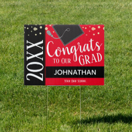 Congrats To Our Grad Class of Yard Sign Red