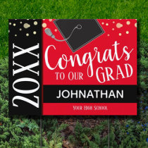 Congrats To Our Grad Class of Yard Sign Red