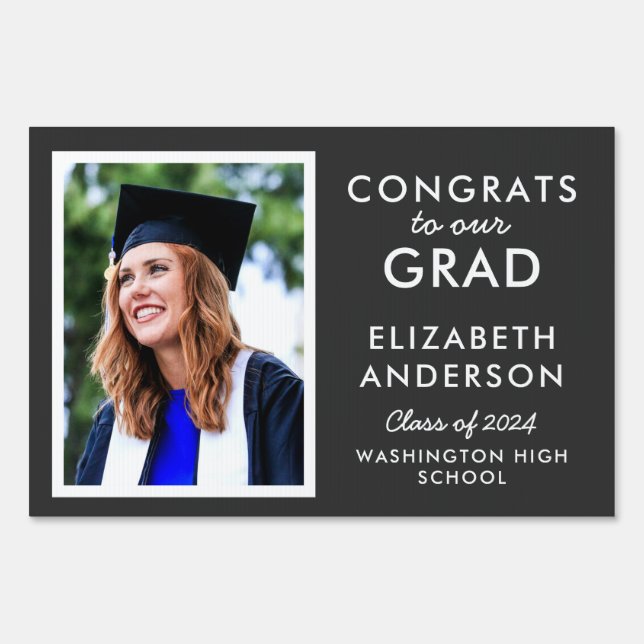 Congrats to Our Grad Graduation Yard Sign (Front)