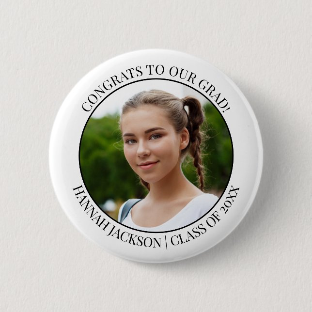 Congrats to Our Grad! Photo - Class of 20xx Button (Front)