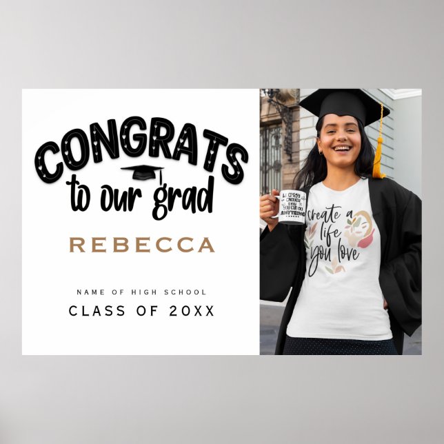 Congrats to our Grad Photo Name Graduate Poster (Front)