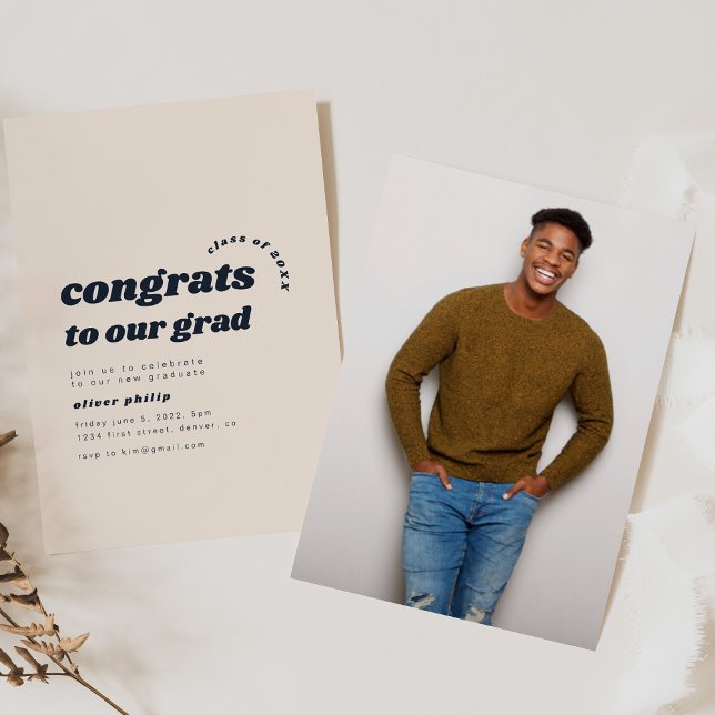 Congrats to Our Grad Simple Graduation Invitation (Creator Uploaded)