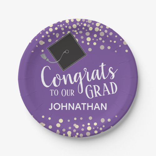 Congrats to Our Grad with Custom Name Paper Plates