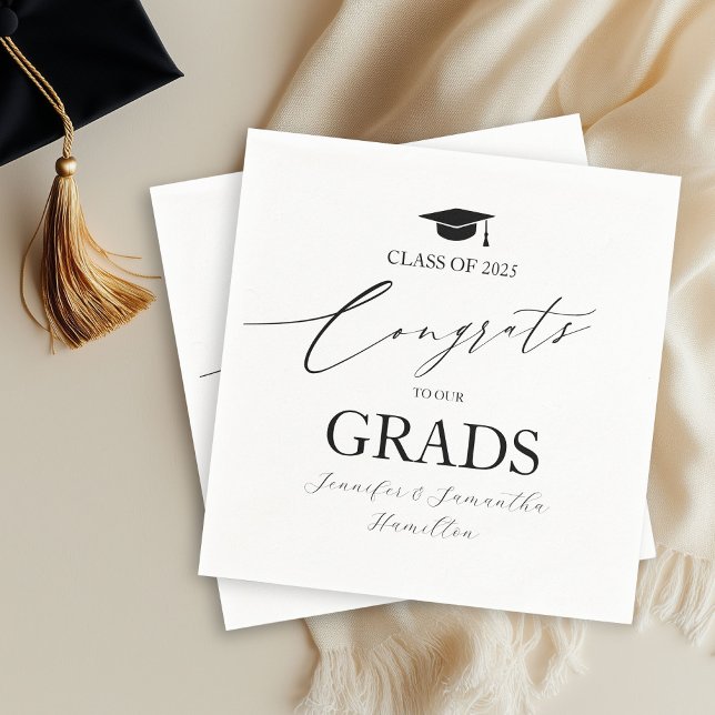 Congrats To Our Grads Twins Graduation Party  Napkins (Creator Uploaded)
