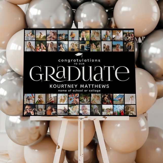 Congrats to our Graduate' 40 Photo Collage Modern Foam Board (Creator Uploaded)