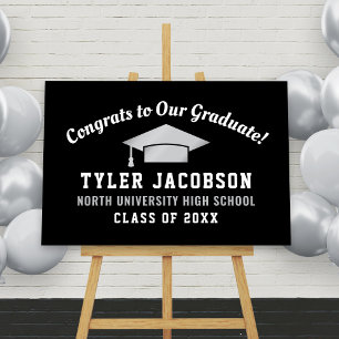 Congrats To Our Graduate Black and Silver Custom Foam Board