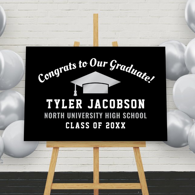 Congrats To Our Graduate Black and Silver Custom Foam Board (Creator Uploaded)
