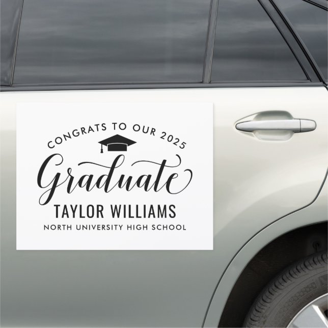 Congrats to our Graduate Black Elegant Script Car Magnet (In Situ)