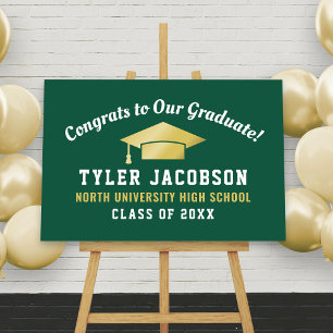 Congrats To Our Graduate Green and Gold Custom Foam Board