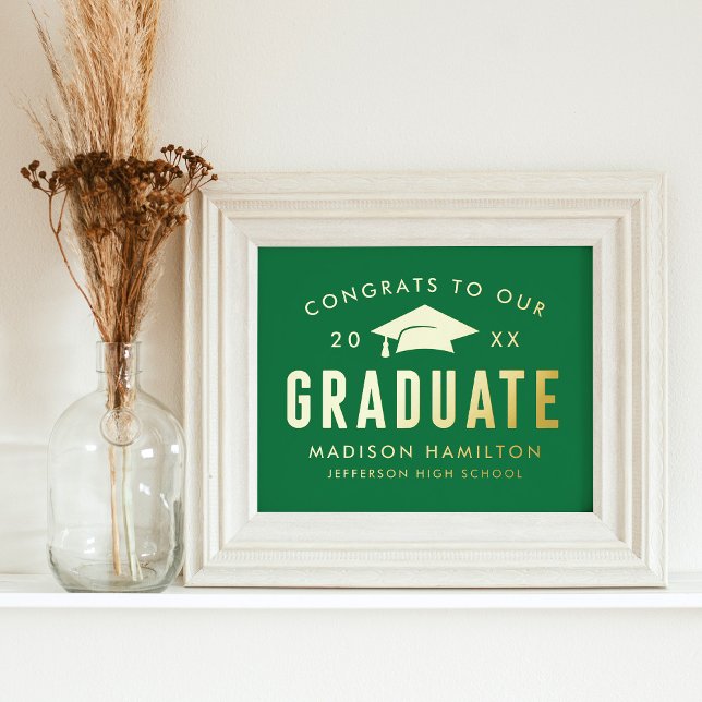 Congrats to our Graduate Green Graduation Party Foil Prints (Creator Uploaded)