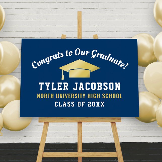 Congrats To Our Graduate Navy and Gold Custom Foam Board (Creator Uploaded)